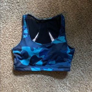 Zyia Navy Camo Back Mesh Light n’ Tight Bra